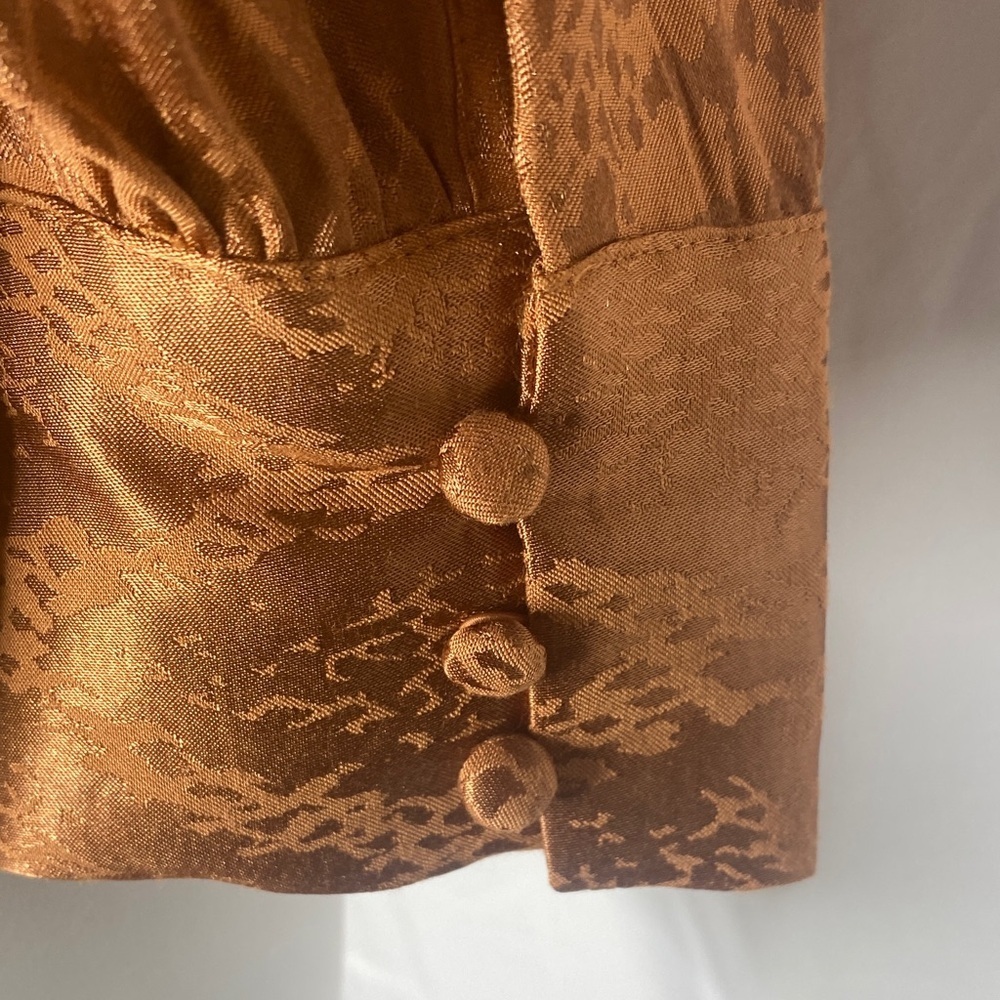 Express Brown Button Down Shirt with Bow - Picture 5 of 8